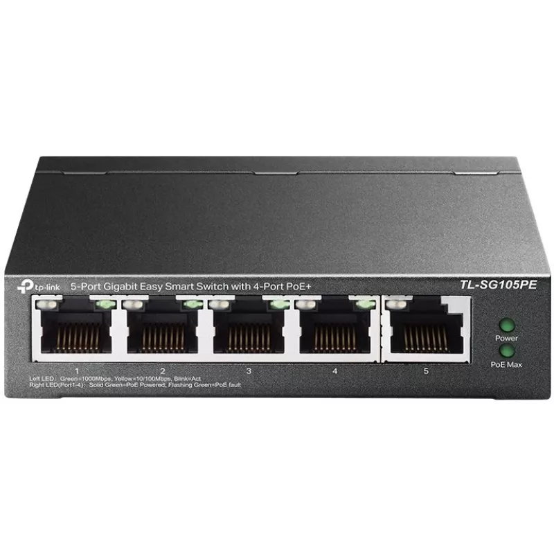 TP-Link TL-SG105PE Easy Smart Gigabit Switch 4-Port PoE+