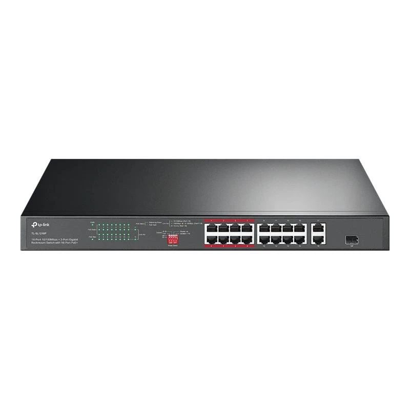 TP-Link TL-SL1218P 18-pordine Fast Ethernet PoE+ kommutaator 2 Gigabit ja 1 SFP-ga