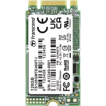 Transcend TS128GMTE460T-I 128GB M.2 2242 PCIe Gen3 x2 NVMe tööstuslik SSD