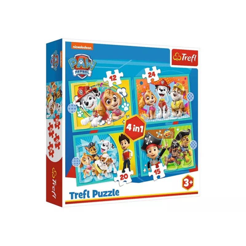 TREFL PUZZLE Paw Patrol 4in1 Puzzles Cheerful Paw Patrol Team