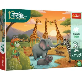 TREFL PUZZLE Pusle - 100 - Happy Gang – Treflik Family - Trefl 16571