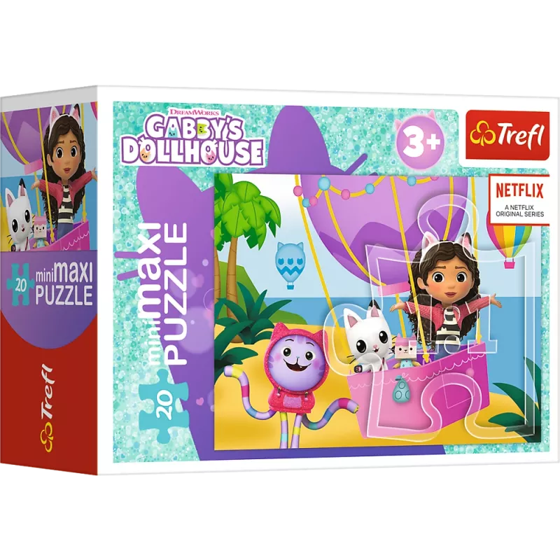 TREFL PUZZLE Pusle - 20 miniMaxi - Värviline päev Gabbyga - Trefl 56041