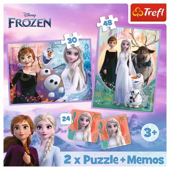 TREFL PUZZLE Pusle - 2in1 + Memos Printsessid oma maal - Disney Lõks 2 93335