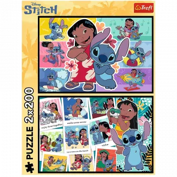 TREFL PUZZLE Pusle - 2x200 - Stitchi rõõmus elu - Disney Lilo ja Stitch 13334