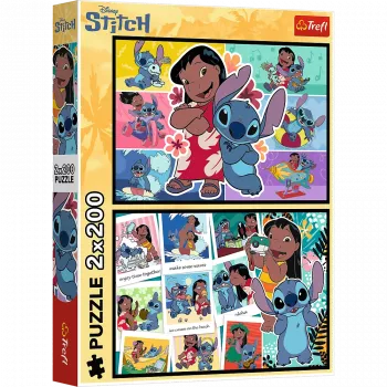 TREFL PUZZLE Pusle - 2x200 - Stitchi rõõmus elu - Disney Lilo ja Stitch 13334