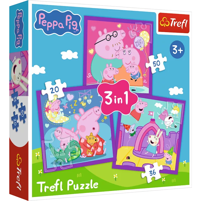 TREFL PUZZLE Puzzle - 3 in 1 - Peppa Sigade Harjumused Trefl 34893