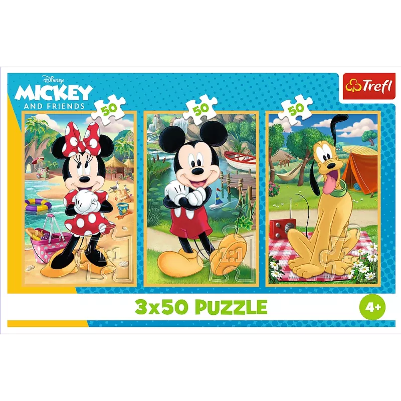 TREFL PUZZLE Puzzle - 3x50 - Mice on vacation Disney Trefl 34881