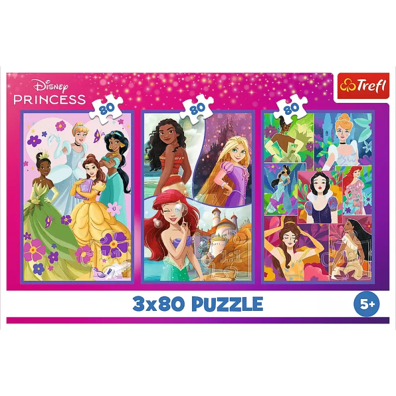 TREFL PUZZLE Puzzle - 3x80 - Princess friends - Disney Princess Trefl 34884