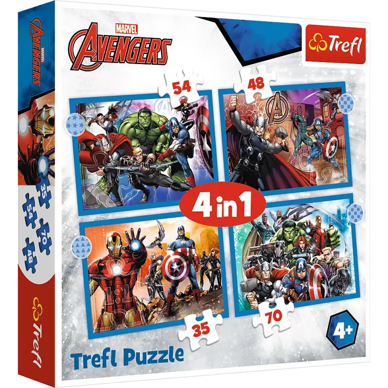 TREFL PUZZLE Puzzle 4 in 1 Brave Avengers 26006