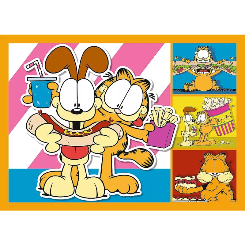 TREFL PUZZLE Pusle 4-in-1 – Garfield Loves Lasagna – Trefl 34673