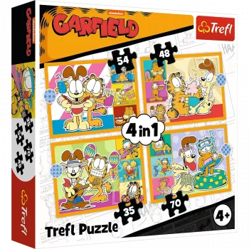 TREFL PUZZLE Pusle 4-in-1 – Garfield Loves Lasagna – Trefl 34673