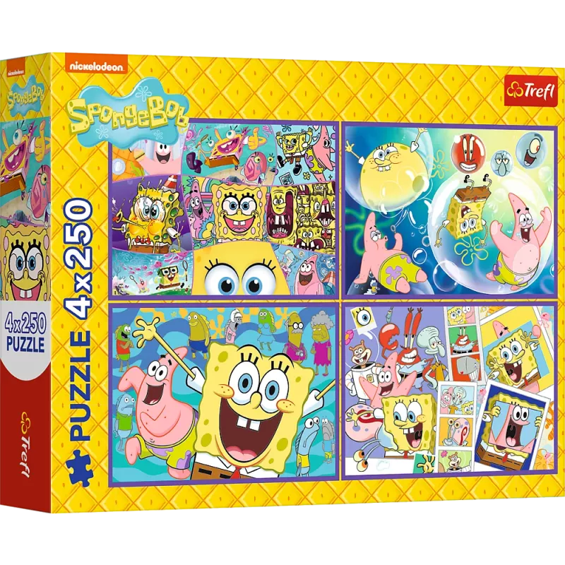TREFL PUZZLE Puzzle - 4x250 - SpongeBob's Crazy World Trefl 13342