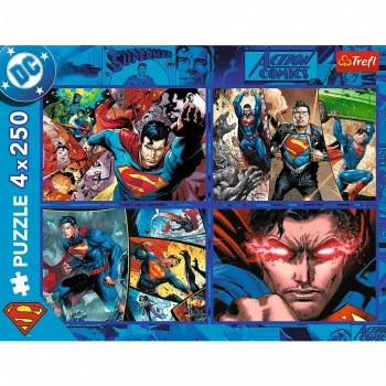 TREFL PUZZLE Pusle - 4x250 - Superman's Courage - Warner Superman Trefl 13340