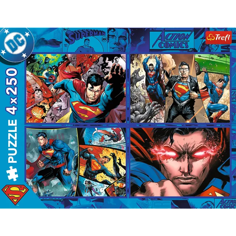 TREFL PUZZLE Pusle - 4x250 - Superman's Courage - Warner Superman Trefl 13340