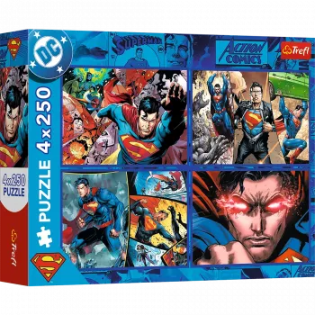 TREFL PUZZLE Pusle - 4x250 - Superman's Courage - Warner Superman Trefl 13340
