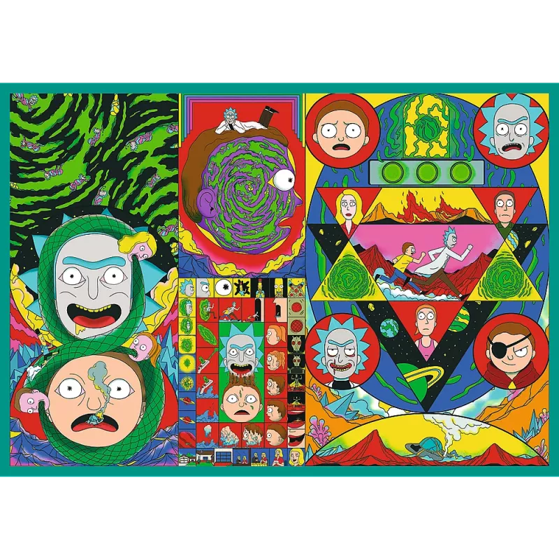 TREFL PUZZLE Pusle - 4x250 - The Crazy World of Rick and Morty - Warner Rick and Morty Trefl 13338