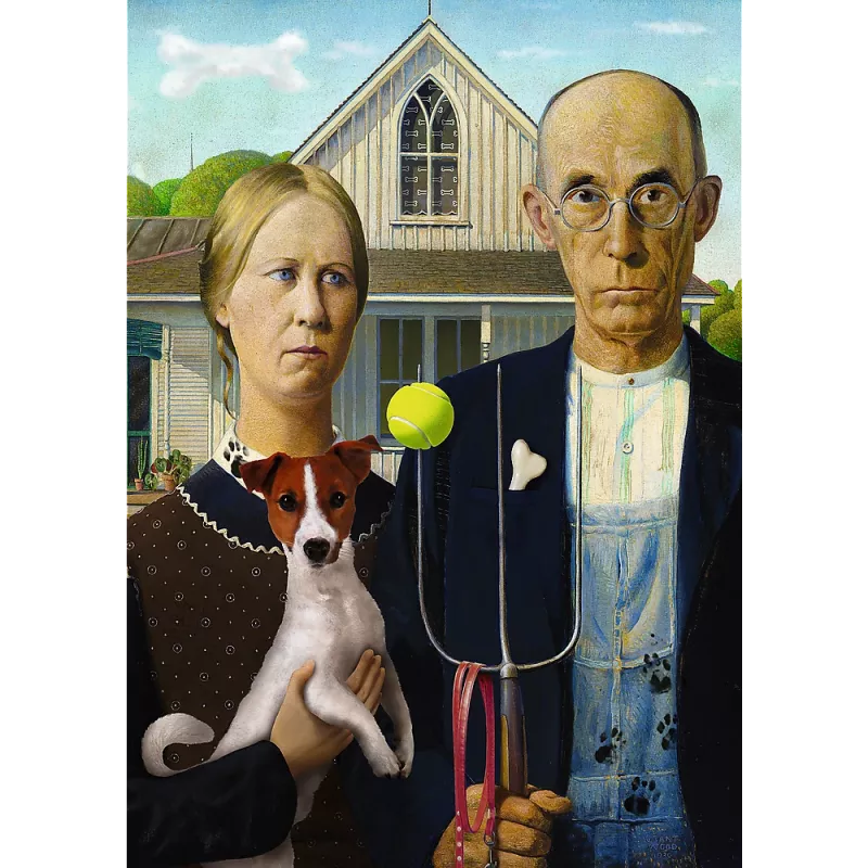 TREFL PUZZLE Pusle - 500 - American Gothic: Dog Edition Trefl 37526