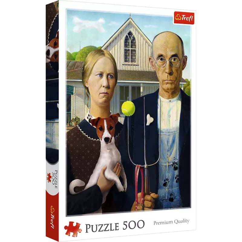 TREFL PUZZLE Pusle - 500 - American Gothic: Dog Edition Trefl 37526