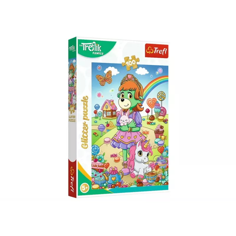 TREFL PUZZLE Sädelev pusle Treflik Family 100 tk. Glitter Trefliki Trefl 14833
