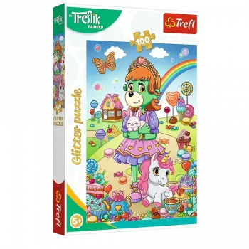 TREFL PUZZLE Sädelev pusle Treflik Family 100 tk. Glitter Trefliki Trefl 14833