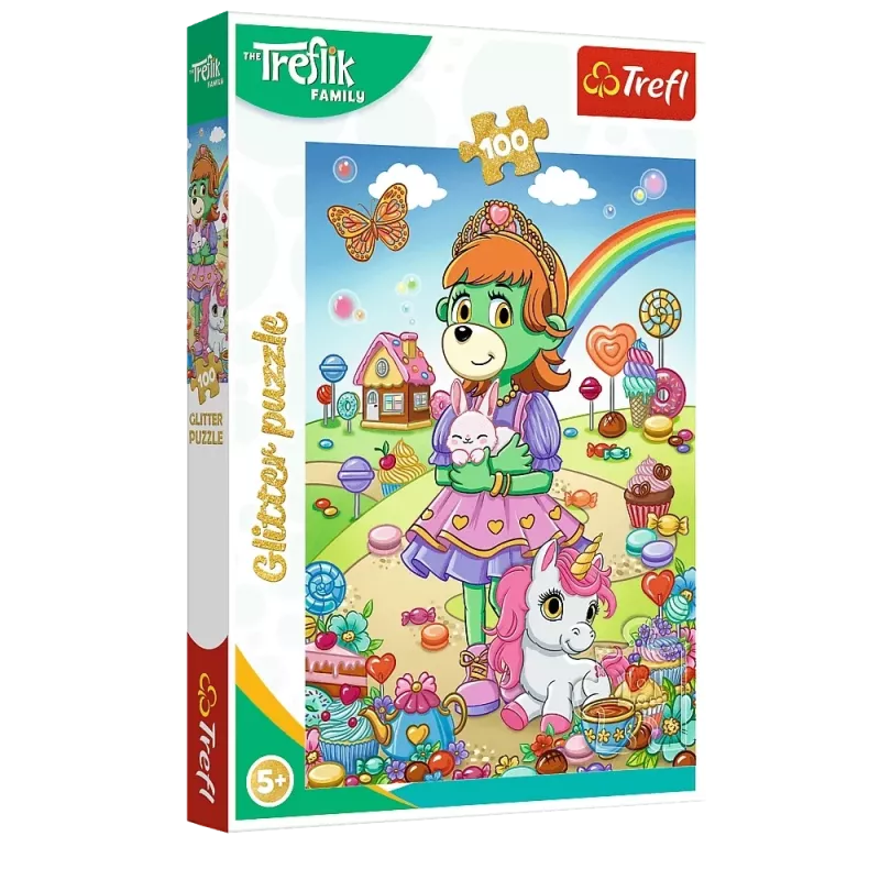 TREFL PUZZLE Sädelev pusle Treflik Family 100 tk. Glitter Trefliki Trefl 14833