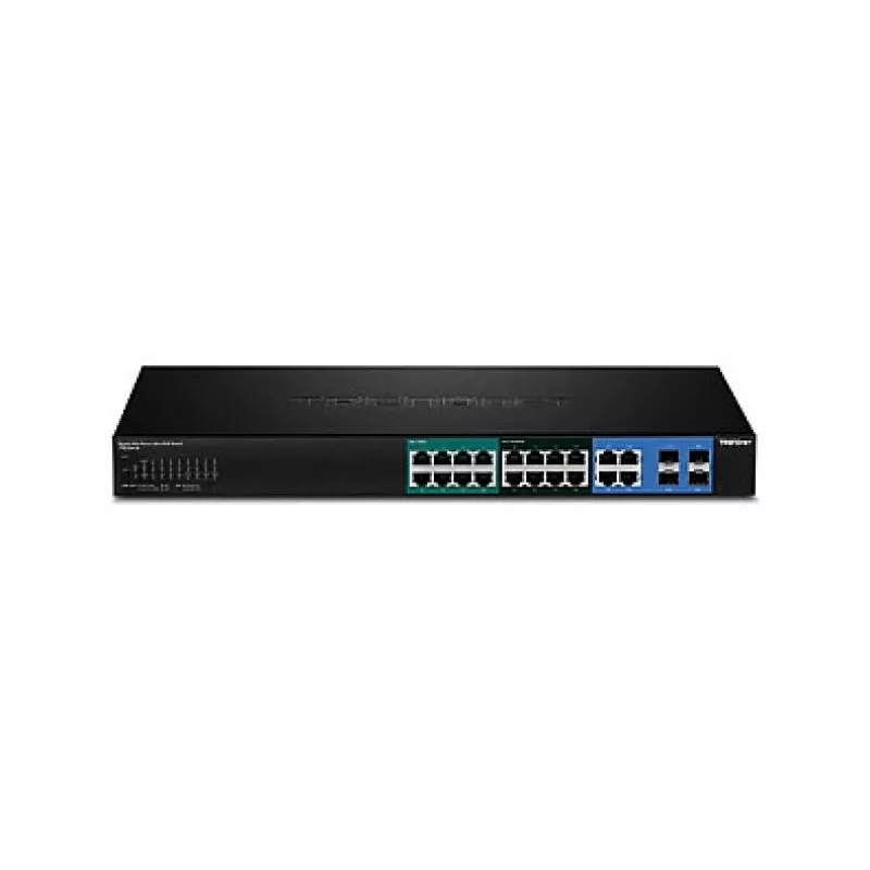 TRENDnet TPE-204US 20-porti Gigabit Web Smart UPoE kommutaator, 370W PoE eelarve, 8 UPoE porti, 19 inch rackmount
