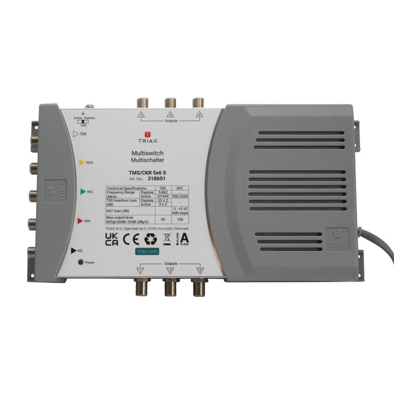 TRIAX TMS 5/6S multiswitch 4 SAT + 1 TER sisend, 6 väljundit
