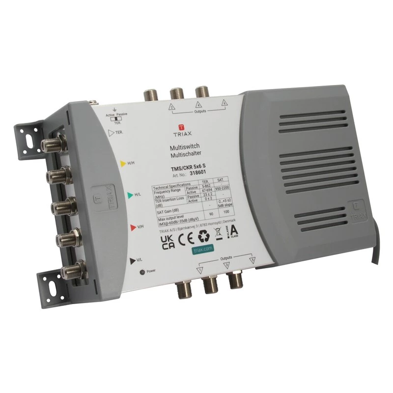 TRIAX TMS 5/6S multiswitch 4 SAT + 1 TER sisend, 6 väljundit