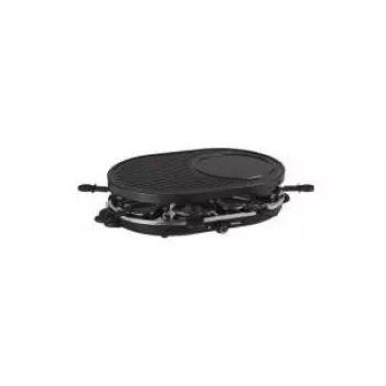 Tristar RA-2996 raclette-grill 8 inimesele, 1200 W, kleepumatu pööratav plaat, 8 panni, must/hõbedane