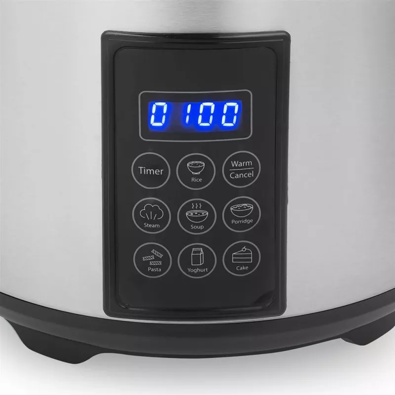 Tristar RK-6138 Digitaalne riisi- ja aurukeedukauss, 1,5 L, 500 W, roostevaba teras ja plast, must