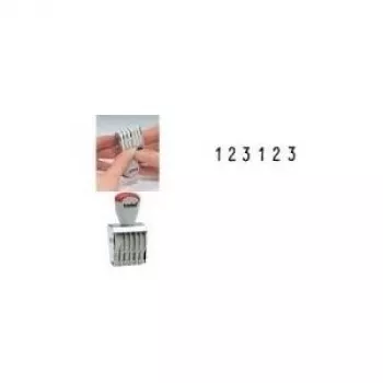 Trodat numeratsioonitemplid 6-kohaline 9 x 41 mm nikeldatud metallkorpus plastikust reguleerimisrattad (51 1596)