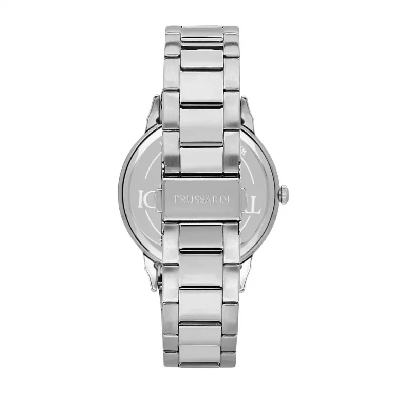 Trussardi meeste T-Logo kvartskell R2453141009 43mm sinise numbrilaual ja hõbedase roostevaba terasega