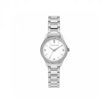 Trussardi T-Light naiste kvartskell R2453151520 30mm hõbedane roostevabast terasest võrk