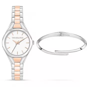 Trussardi T-Light naiste kvartskell R2453159503 30mm hõbedane roostevaba teras