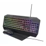 Trust GXT 791 Juhtmega Mänguri Klaviatuuri ja Hiire Komplekt - QWERTZ Saksa Paigutus, Vikerkaare Taustavalgustus, 2400 DPI Optiline Hiir, Must 25284