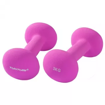 Tunturi Neopreenist hantlid 3 kg (paar) lilla – kuusnurkne veeremiskindel disain