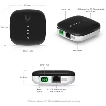 UBIQUITI WAVE-FIBER-ONU-20 GPON ONT 2.5 Gbps kuni 20 km, 20-pakk