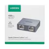 UGREEN 1-to-2 Gigabit Ethernet Splitter, 1000Mbps LAN-võrguadapter, RJ45 isane 2 emasele, passiivne, must