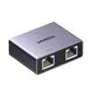 UGREEN 1-to-2 Gigabit Ethernet Splitter, 1000Mbps LAN-võrguadapter, RJ45 isane 2 emasele, passiivne, must