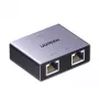 UGREEN 1-to-2 Gigabit Ethernet Splitter, 1000Mbps LAN-võrguadapter, RJ45 isane 2 emasele, passiivne, must