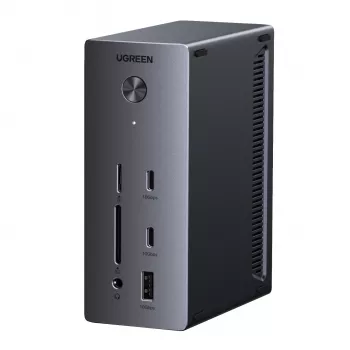 UGREEN 14-in-1 USB-C dokkimisjaam kahe DisplayPorti, HDMI, 100W PD, Gigabit Etherneti, SD/TF-kaardilugejate ja 3,5 mm helipistikuga
