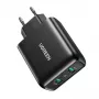 UGREEN 2xUSB-A 36W QC3.0 seinälaadija must CD161