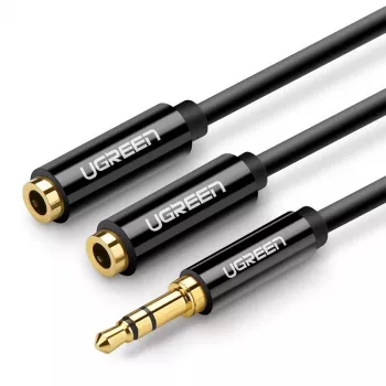 UGREEN 3.5mm kõrvaklappide jagaja kaabel AUX Y-jagaja 25cm Must (20816)