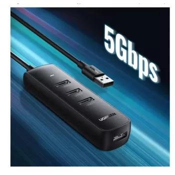UGREEN 4-in-1 USB Hub 4x USB-A 3.0 PD DC 12V 0.25m Must (CM416 10915)