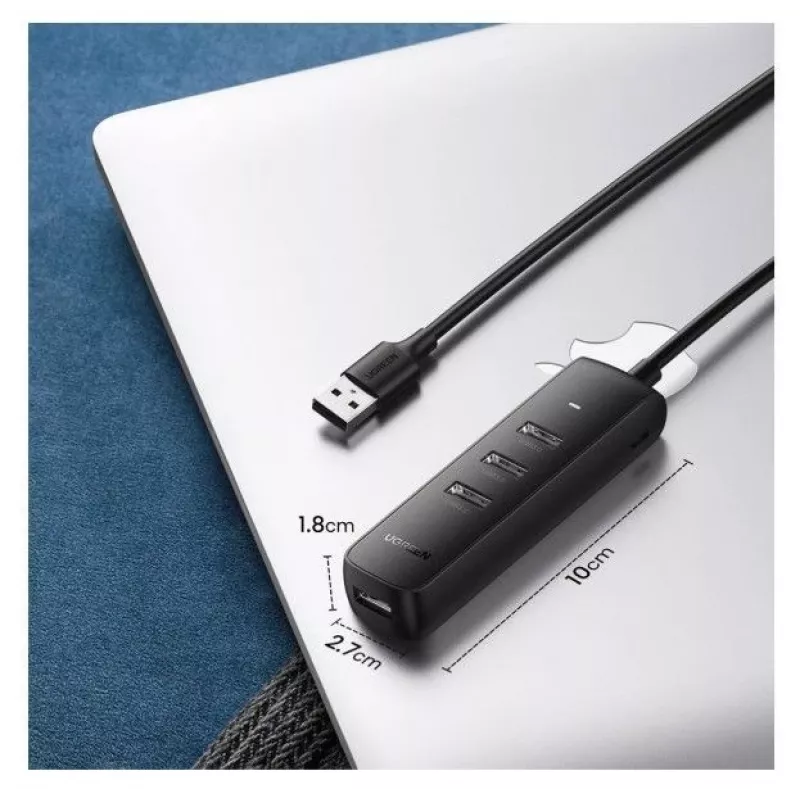 UGREEN 4-in-1 USB Hub 4x USB-A 3.0 PD DC 12V 0.25m Must (CM416 10915)