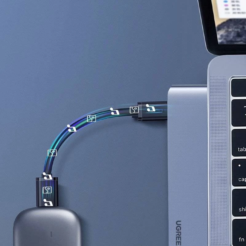 UGREEN 60559 USB-C dokkimisjaam 9-in-1 jaotur 4K HDMI, 3x USB 3.0, Gigabit Ethernet, SD/MicroSD, 100W PD, hõbedane