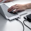 UGREEN 60559 USB-C dokkimisjaam 9-in-1 jaotur 4K HDMI, 3x USB 3.0, Gigabit Ethernet, SD/MicroSD, 100W PD, hõbedane