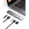UGREEN 60559 USB-C dokkimisjaam 9-in-1 jaotur 4K HDMI, 3x USB 3.0, Gigabit Ethernet, SD/MicroSD, 100W PD, hõbedane