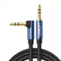 UGREEN Angled AUX Cable 2 x Mini Jack 3.5 mm 1.5m Blue (AV112)