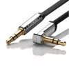UGREEN AV119 täisnurkne 3,5 mm lame aux-kaabel 1,5 m - must/hõbe